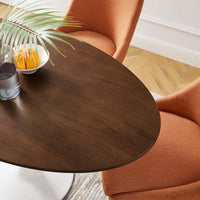 Tulip Oval Walnut Top Dining Table