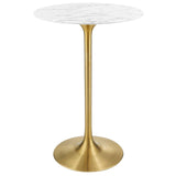 Tulip 28" Bar Table With Gold Base