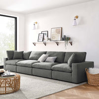 Haven Down Filled Overstuffed 4 Piece Sectional Sofa Set