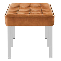 Loft Tufted Vegan Leather Bench