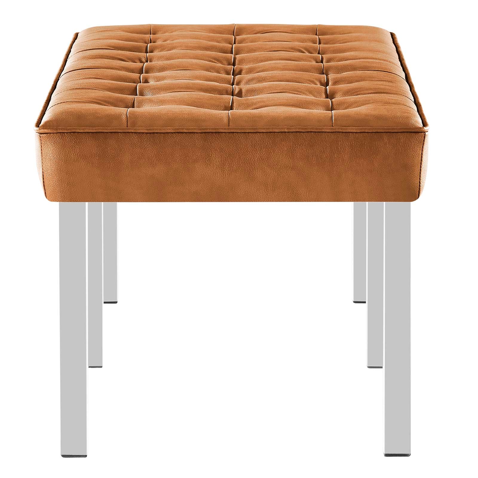 Loft Tufted Vegan Leather Bench