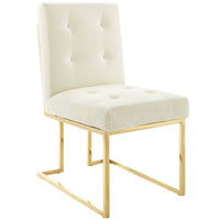 Privy Gold Stainless Steel Velvet Dining Chair