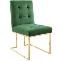 Privy Gold Stainless Steel Velvet Dining Chair