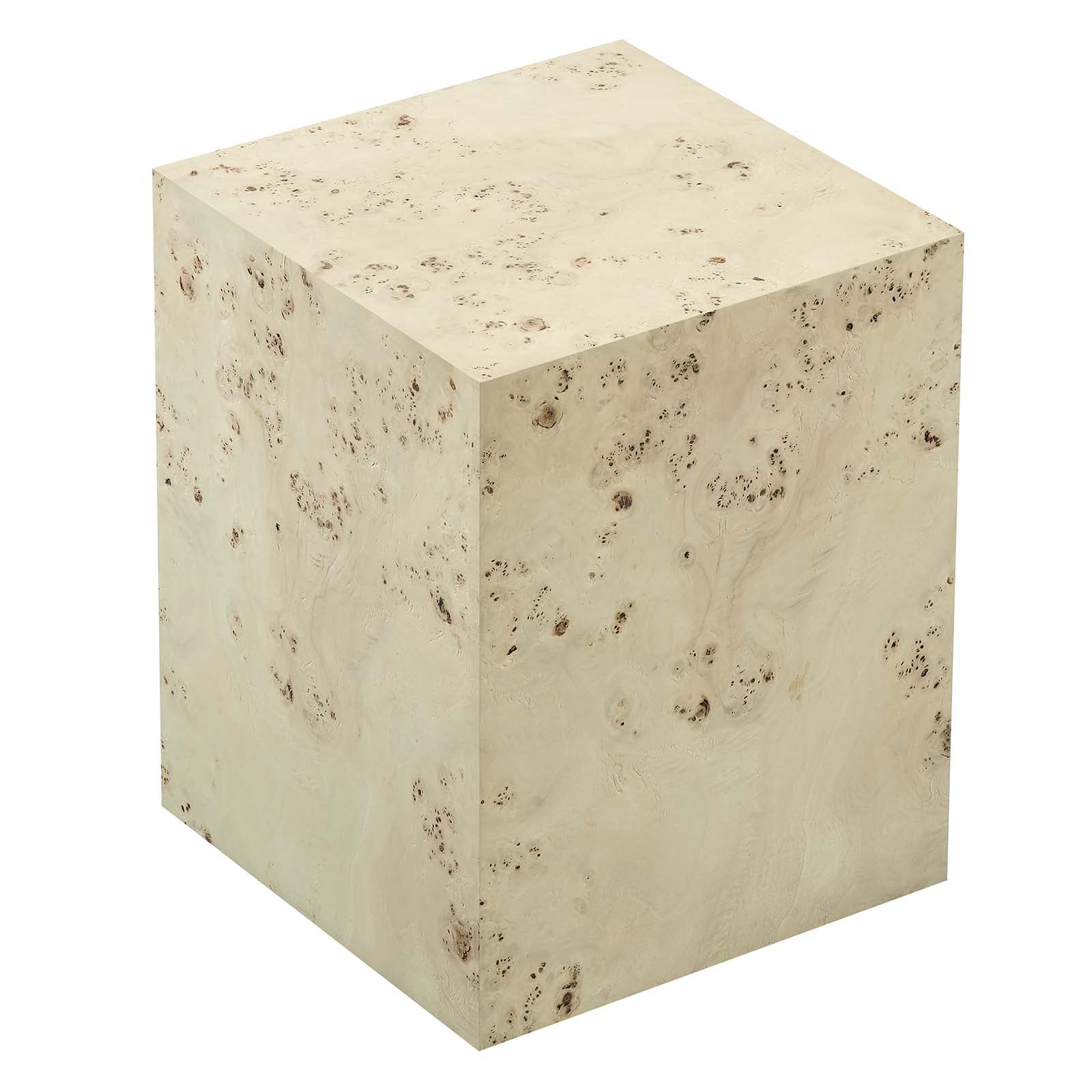 Cosmos 16" Square Burl Wood Side Table