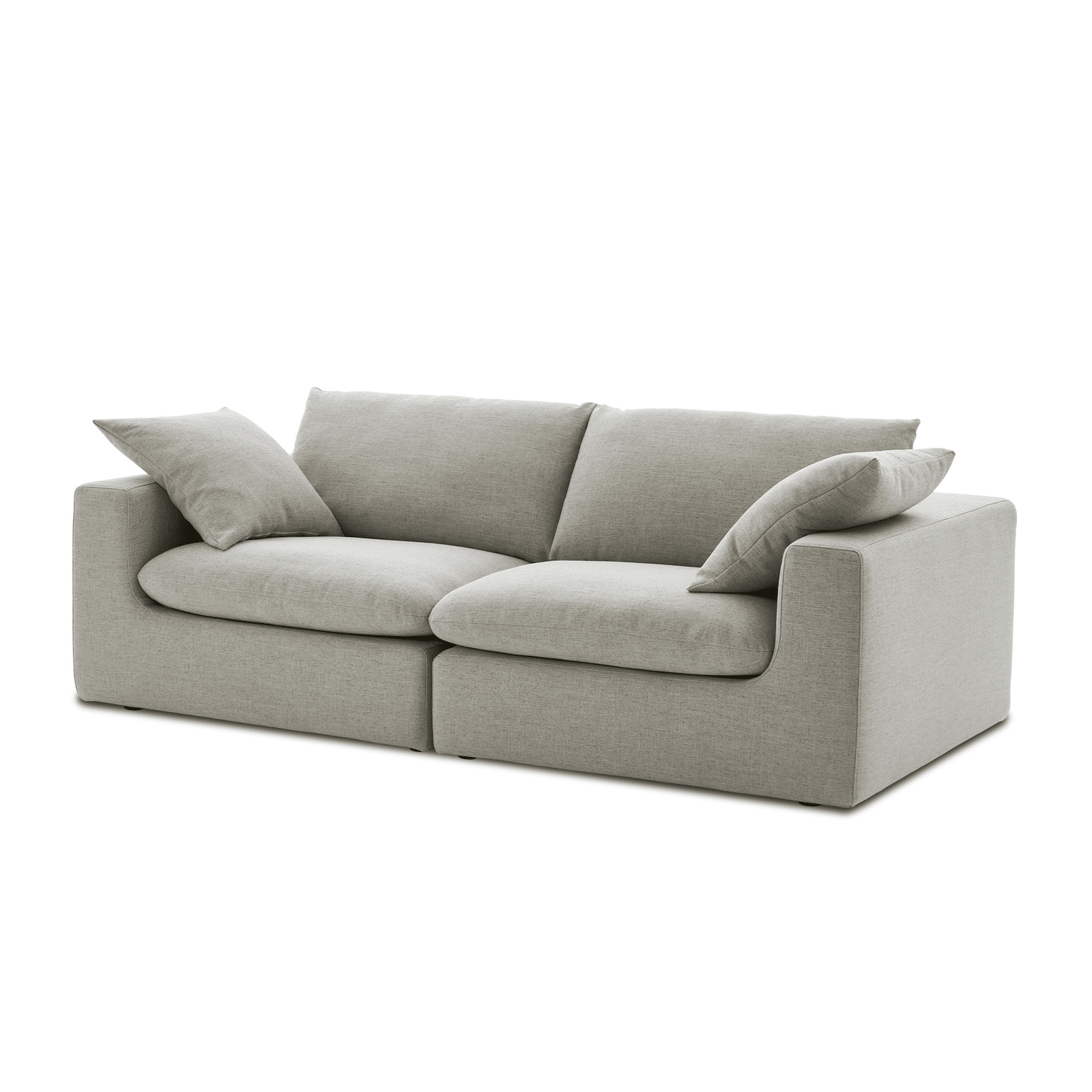 Duke Deep Seat Sofa With Ottoman, 2 Seater, Gray