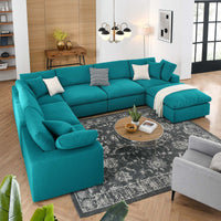 Haven Down Filled Overstuffed 7 Piece Sectional Sofa Set