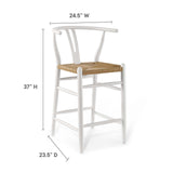 Amish Wood Counter Stool,White