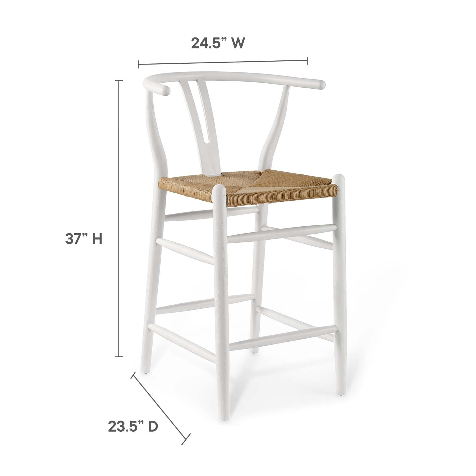 Amish Wood Counter Stool,White