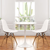 Tulip 32" Marble Dining Table & Eiffel Chairs Set