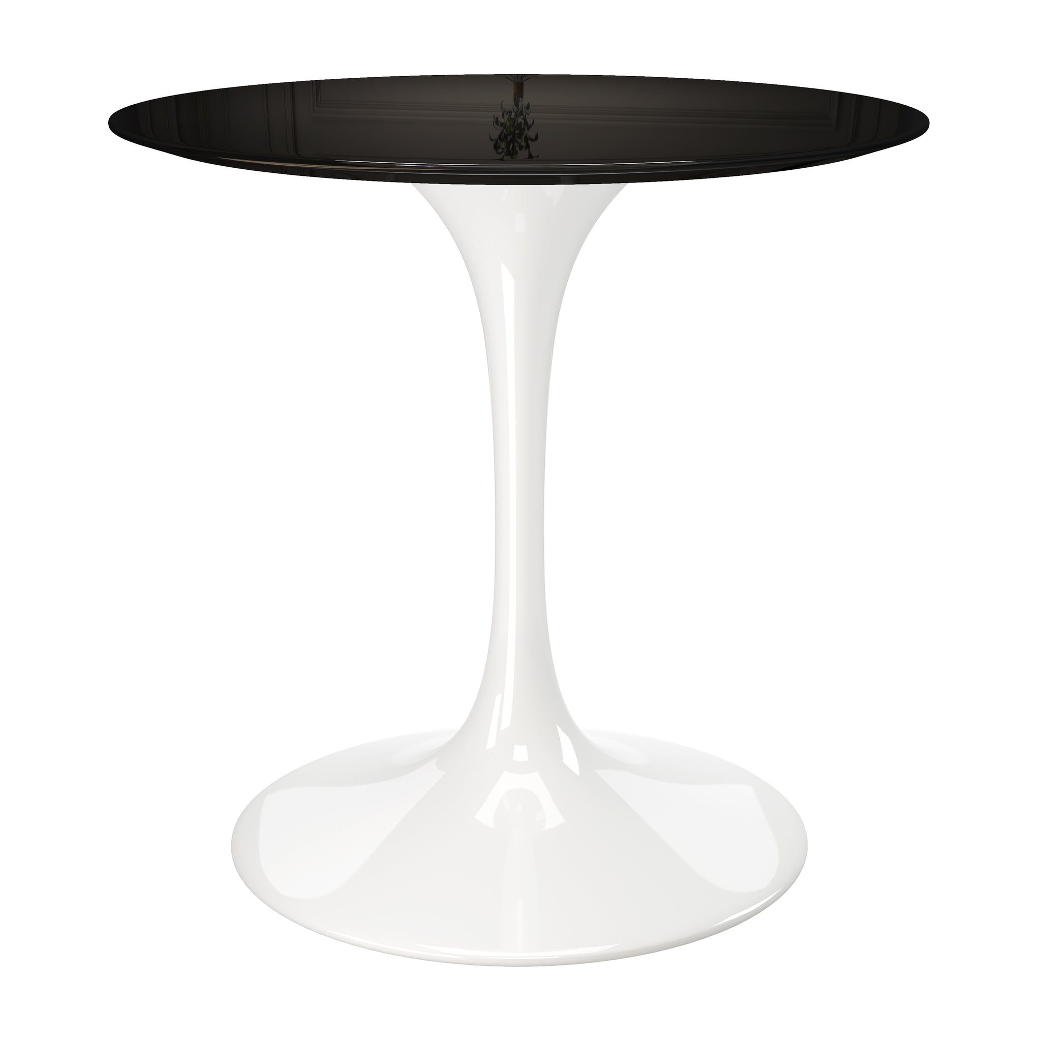 Tulip Fiberglass Dining Table, Round White Base