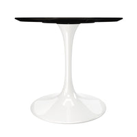 Tulip Fiberglass Dining Table, Round White Base