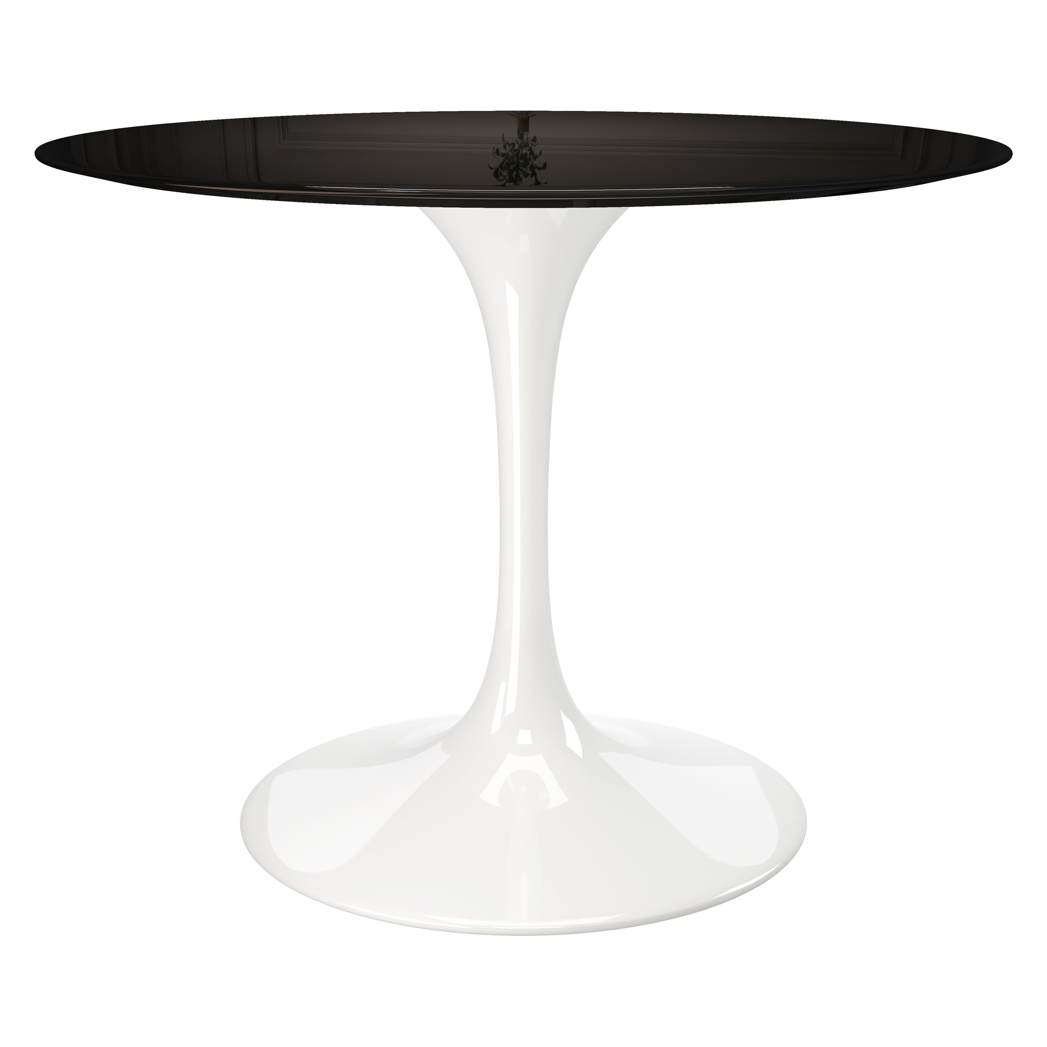 Tulip Fiberglass Dining Table, Round White Base