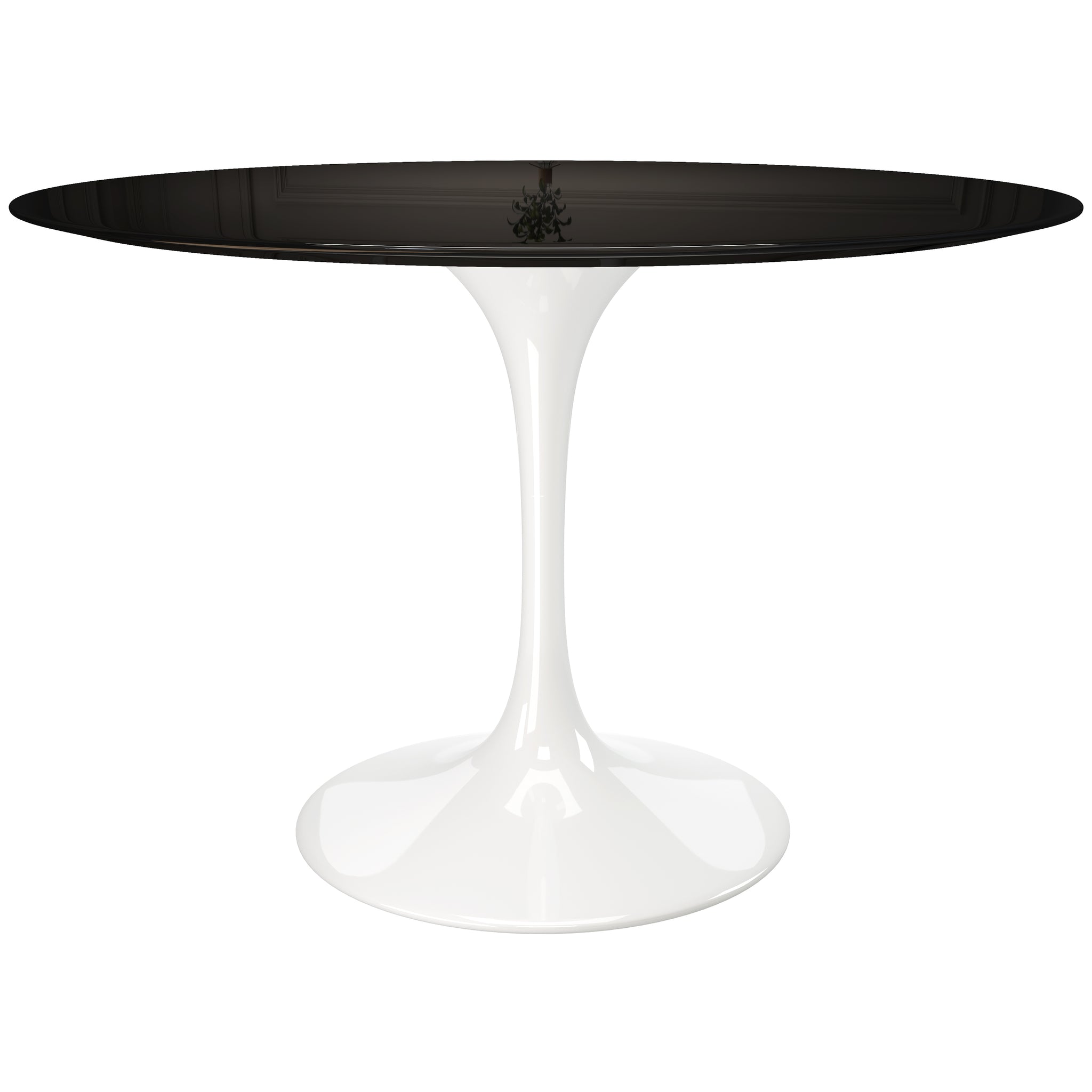 Tulip Fiberglass Dining Table, Round White Base