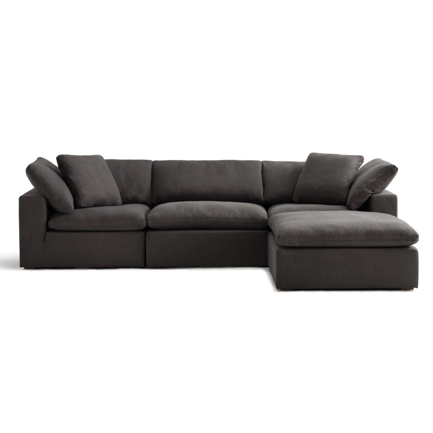 Haven 3 Seater Sectional Sofa With Ottoman, Gray