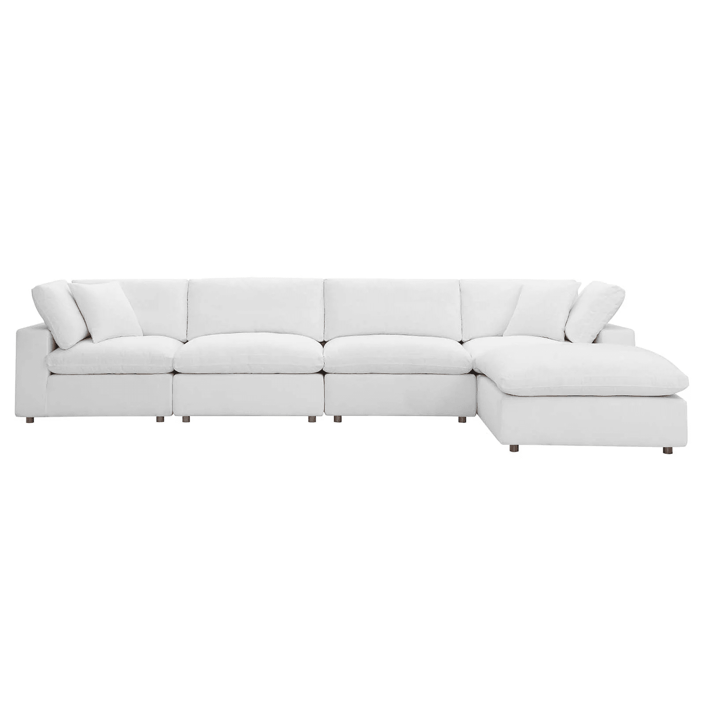 Haven 4 Seater Sectional Sofa With Ottoman, White