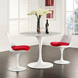 Eero Saarinen Tulip 40" Round Marble Top Dining Table With White Base