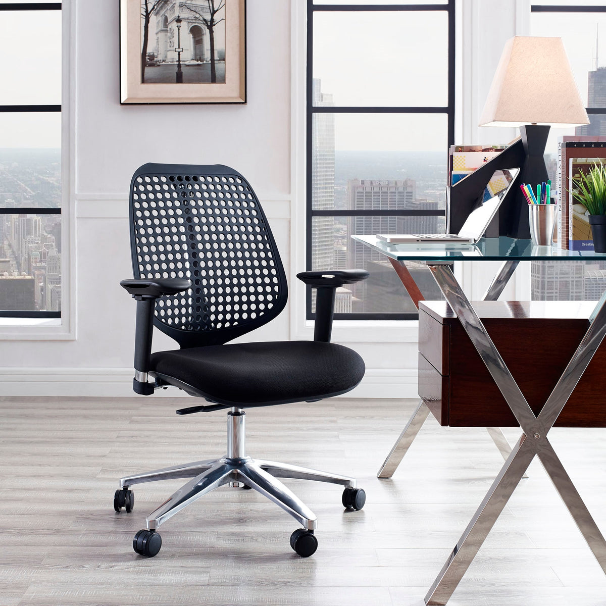 Veer Vinyl Office Chair, Brown