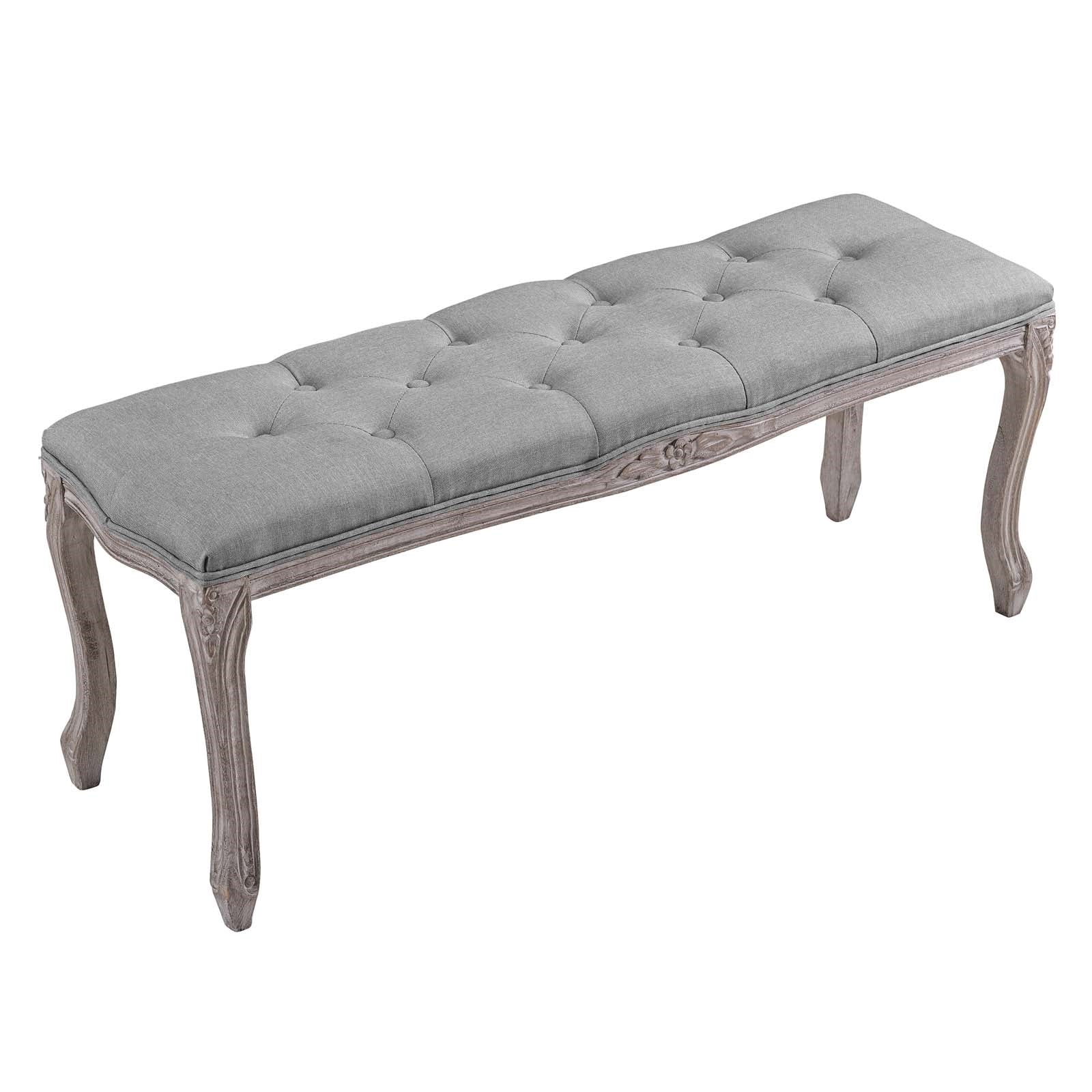 Regal Vintage French Upholstered Fabric Bench