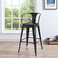 Promenade with Metal Seat Bar Stool with Arms