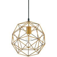 Rarity Geometric Decagon-Shaped Brass Pendant Light