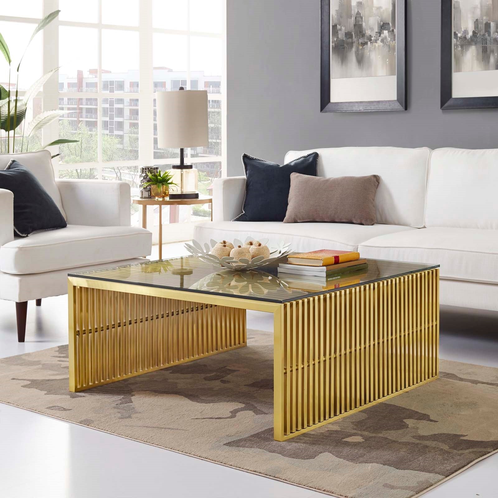 Grid Stainless Steel Coffee Table