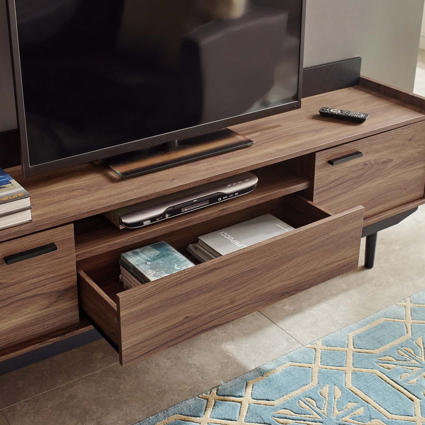 Visionary 71" TV Stand in Walnut Black