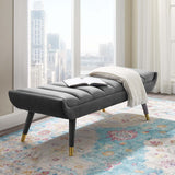 Guess Channel Tufted Performance Velvet Accent Bench