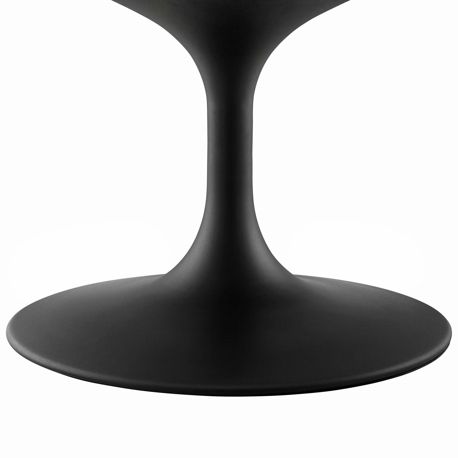 Tulip 48" Oval Wood Top Coffee Table Black Base