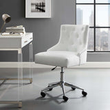 Regent Tufted Button Swivel Faux Leather Office Chair