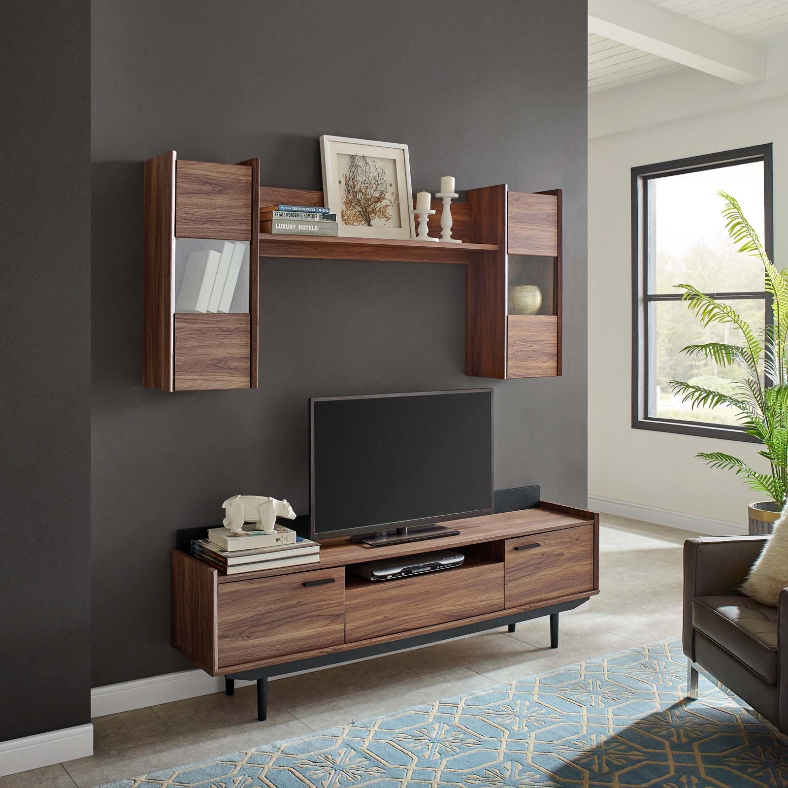 Visionary 71" TV Stand in Walnut Black