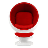 Globe Chair & Ottoman, Red