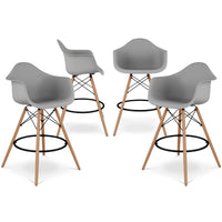 Set of 4 Eiffel 28" Counter Height Stool Gray