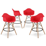 Set of 4 Eiffel 28" Counter Height Stool Red