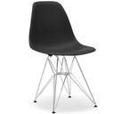 Eiffel Chair With Steel Legs, Black