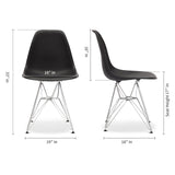 Armless Seat Dining Room Plastic Side Chair