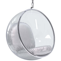 Hanging Bubble Chair - Silver Cushions