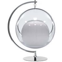 Silver Cushions, Hanging Bubble Chair With Stand