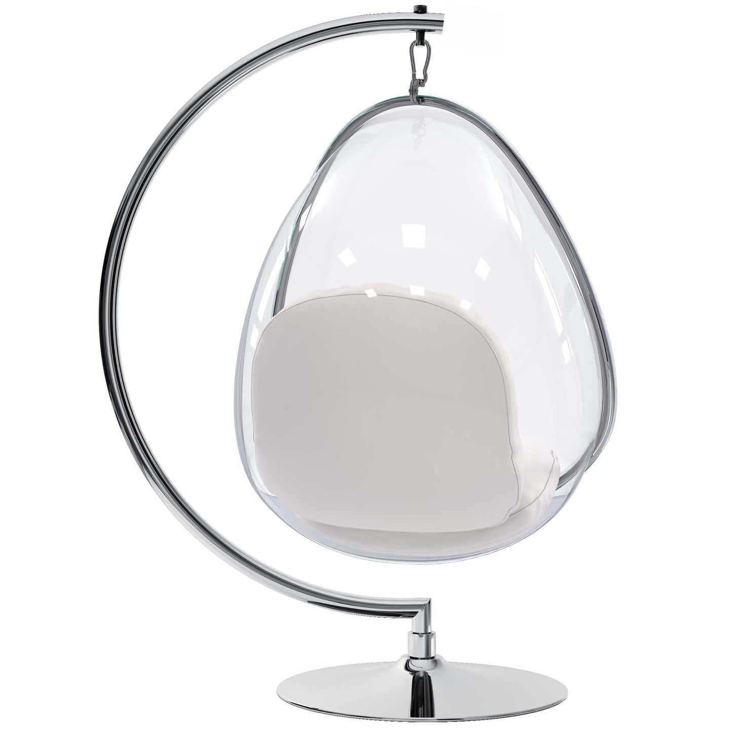 Scoop Hanging Chair With Stand, silver