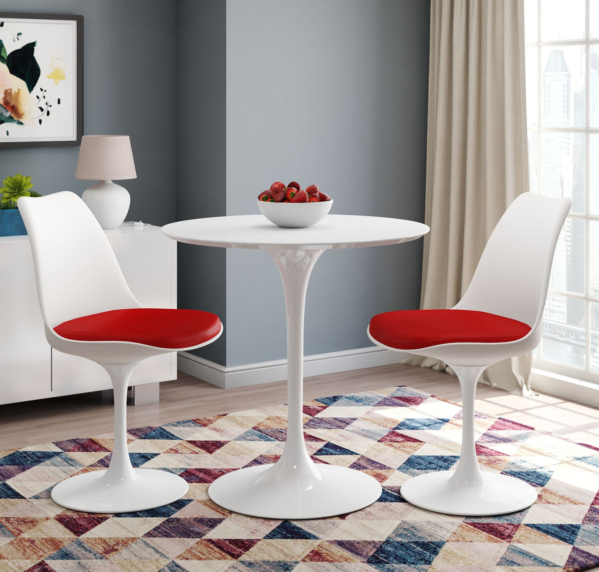 White fiberglass dining deals table