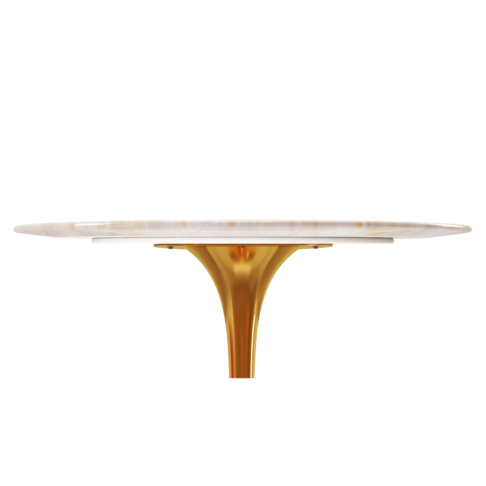 Eero Saarinen Tulip 40" Round Marble Top Dining Table With Gold Base