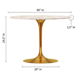  40" Gold Base Dining table