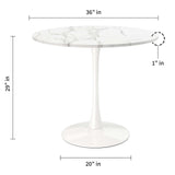 Marble Finish Wood Top Dining Table