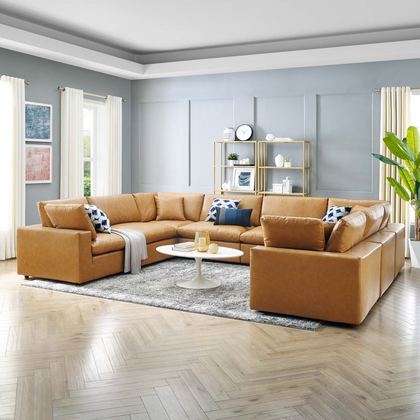 Haven Vegan Leather 8-Piece Sectional Sofa